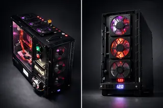 Kastomowy komputer METRO — czarna obudowa, custom loop hardline, modding i analogowe wskaźniki, SRG BlackCore