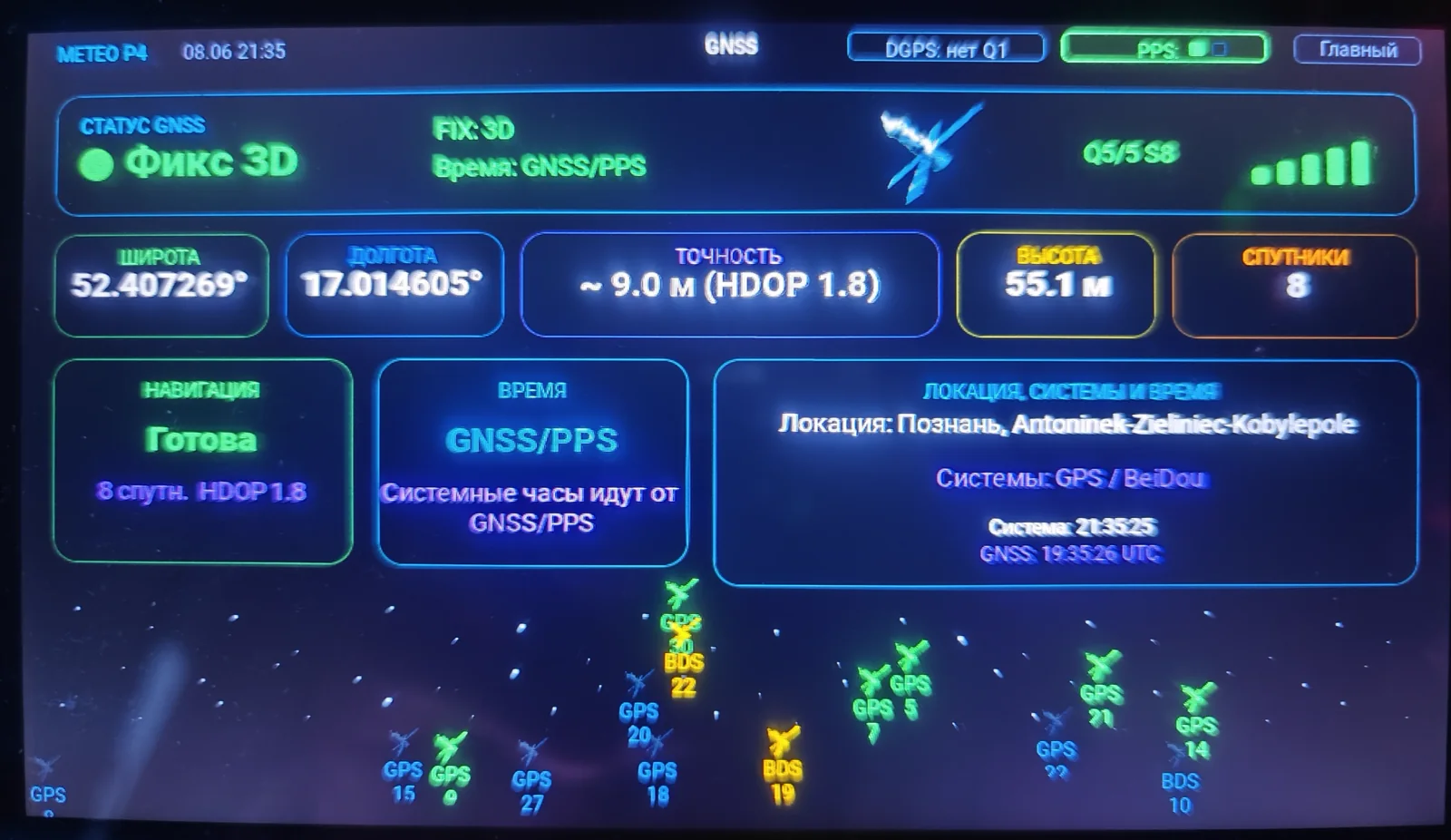 Экран GNSS